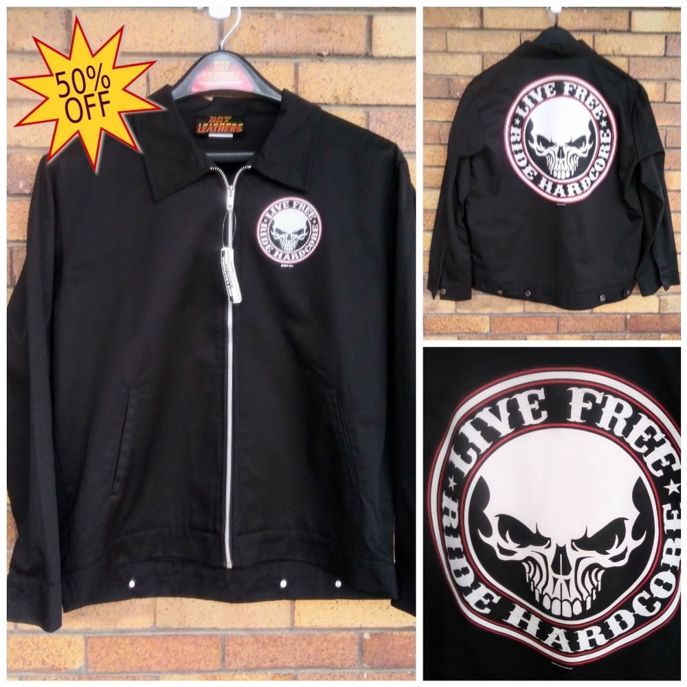 Hot Leathers Biker Jacket Ride Hardcore 3 Sizes